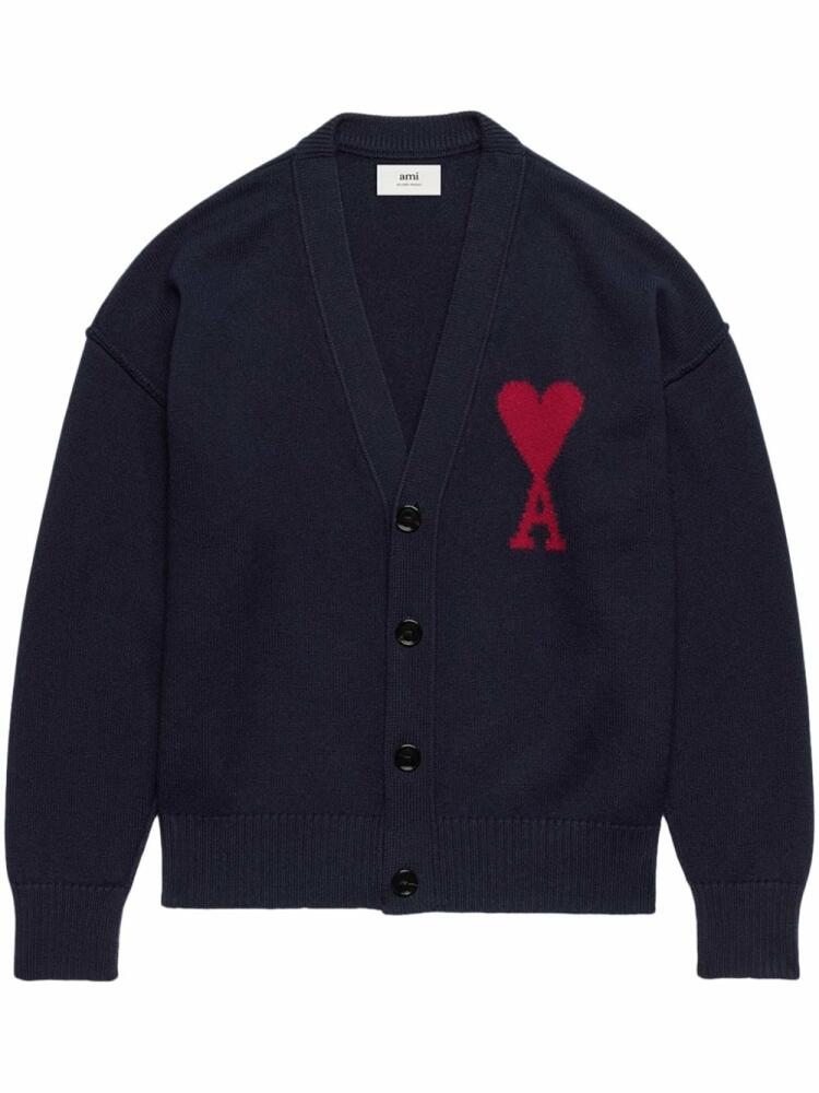 AMI Paris Ami de Coeur wool cardigan - Blue Cover