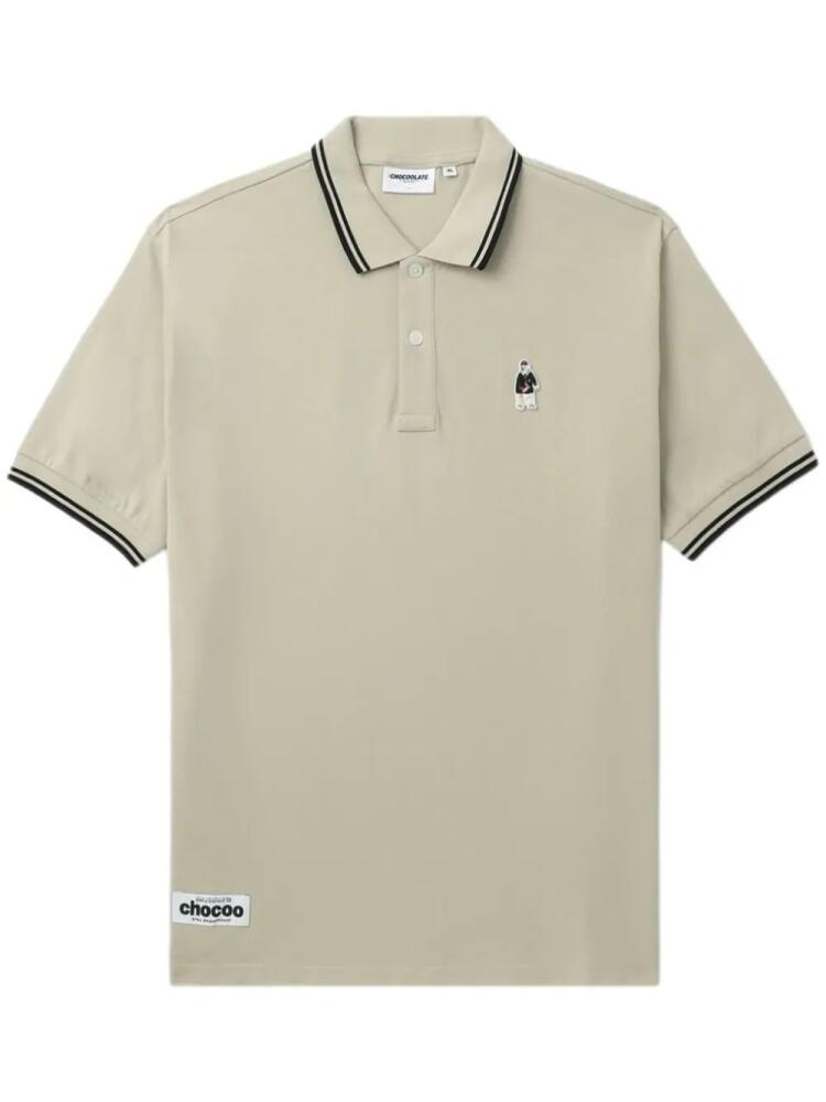 CHOCOOLATE logo-appliqué cotton polo shirt - Neutrals Cover