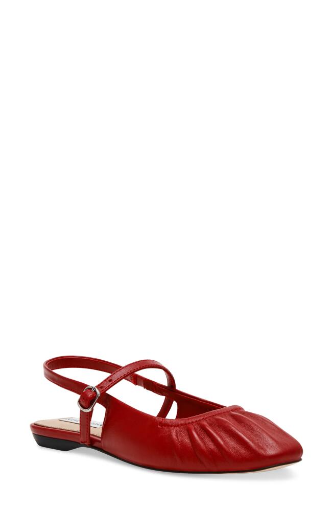 Steve Madden Garson Mary Jane Slingback Flat in Red Leather Cover