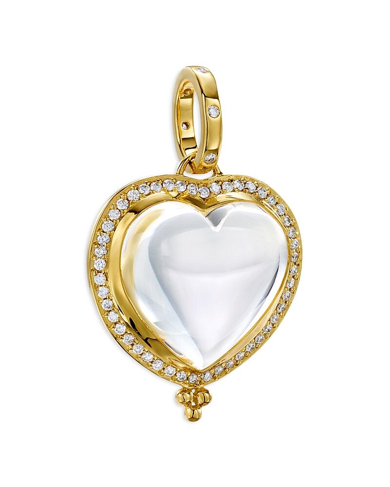 Temple St. Clair 18K Yellow Gold Classic Crystal & Diamond Heart Halo Amulet Pendant Cover