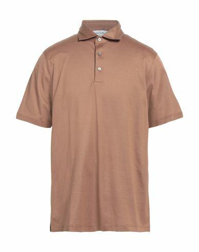 Gran Sasso Man Polo shirt Brown Cotton Cover