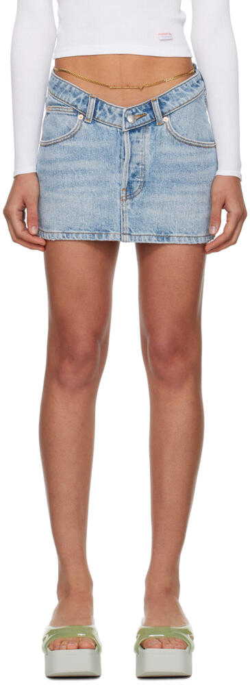 Alexander Wang Blue Nameplate Denim Miniskirt Cover