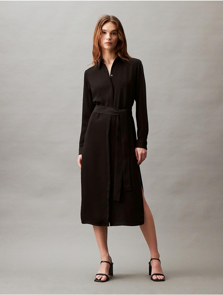 Calvin Klein Women's Flowing Midi Shirt Dress - Black Cover