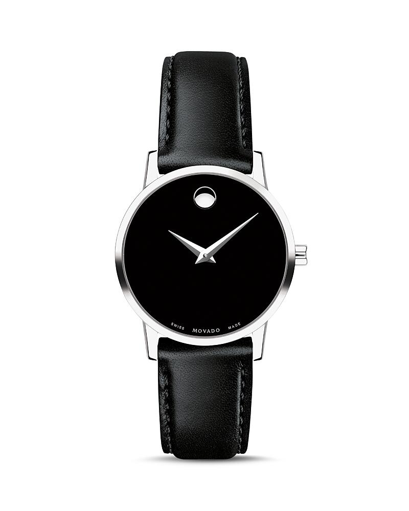 Movado Museum Classic Black Leather Strap Watch, 28mm Cover