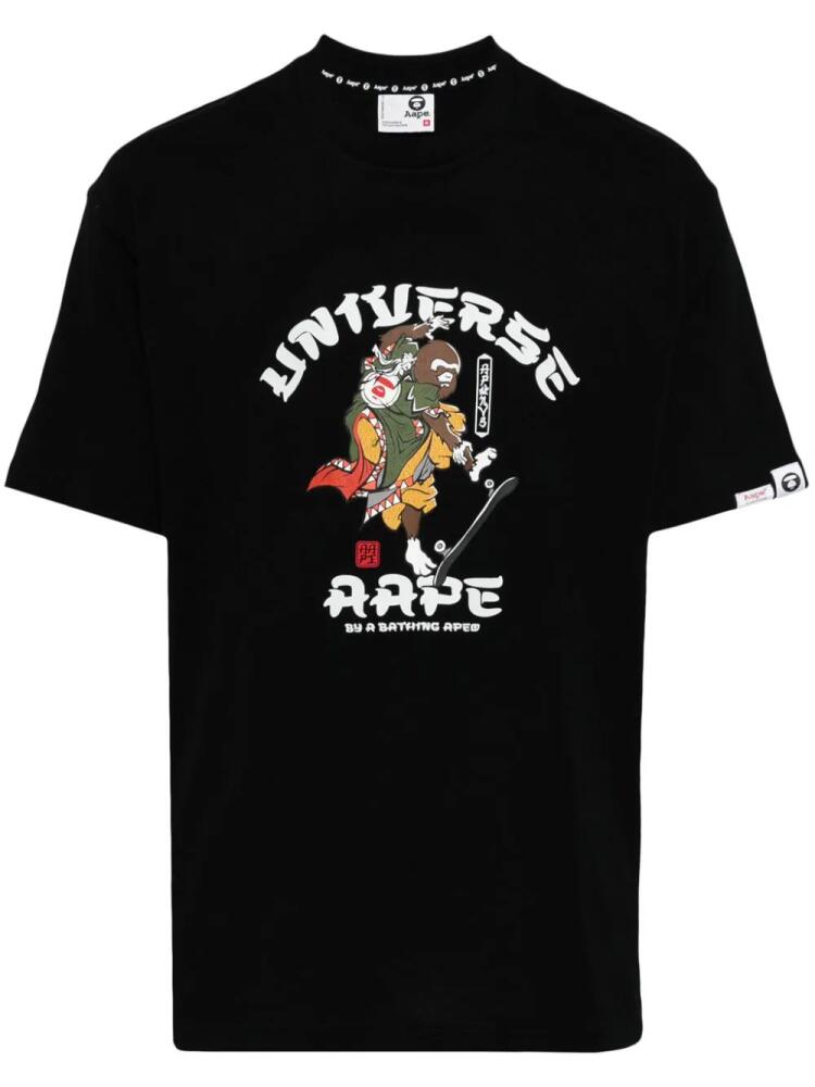 AAPE BY *A BATHING APE® graphic-print cotton T-shirt - Black Cover