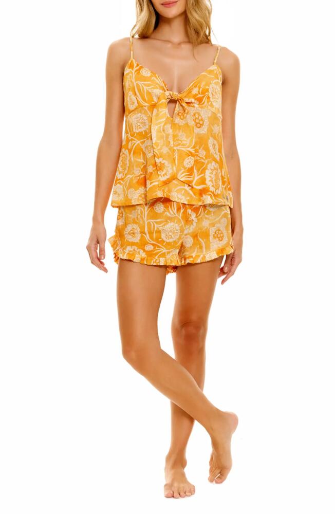 The Lazy Poet Rosie Floral Linen Short Pajamas in Claire Saffron Cover