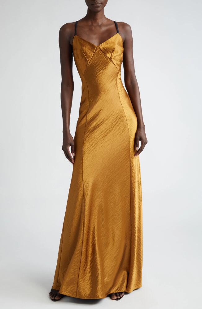 Jason Wu Collection Hammered Satin Gown in Burnished Gold Cover