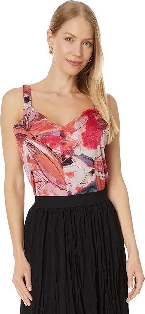 NIC+ZOE Scribble Bouquet Crepe Cami (Pink Multi) Women's Clothing Cover