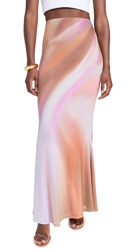 AFRM Tegan High Waist Maxi Skirt Lilac Watercolor Cover