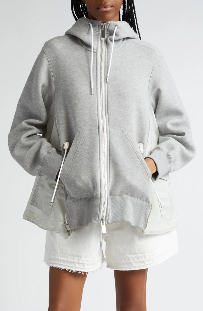 Sacai MA-1 Side Gusset Sponge Hoodie in L/Gray × L/Gray Cover