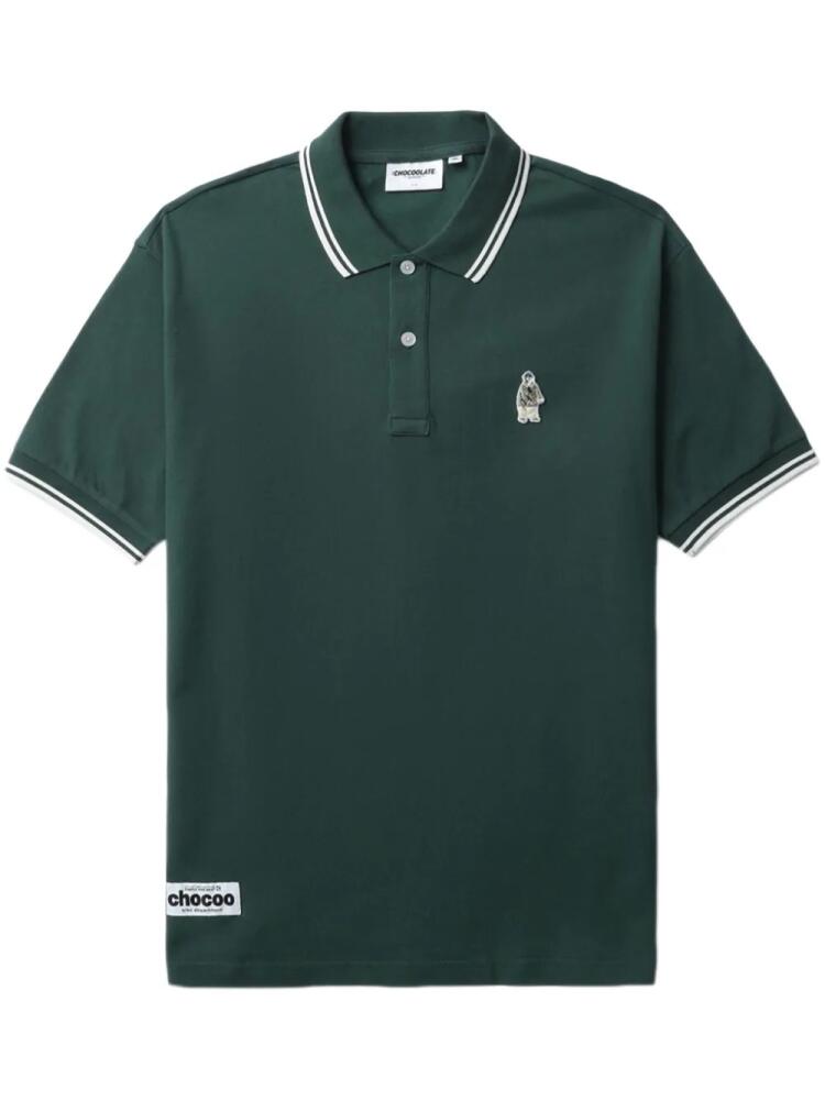 CHOCOOLATE logo-appliqué cotton polo shirt - Green Cover