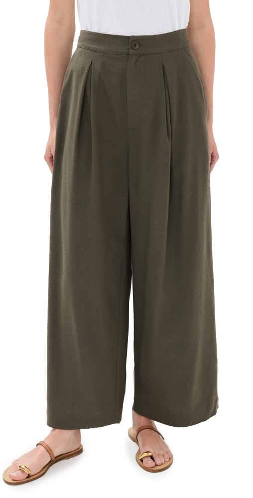 Jenni Kayne Relaxed Trousers Dark Moss Cover