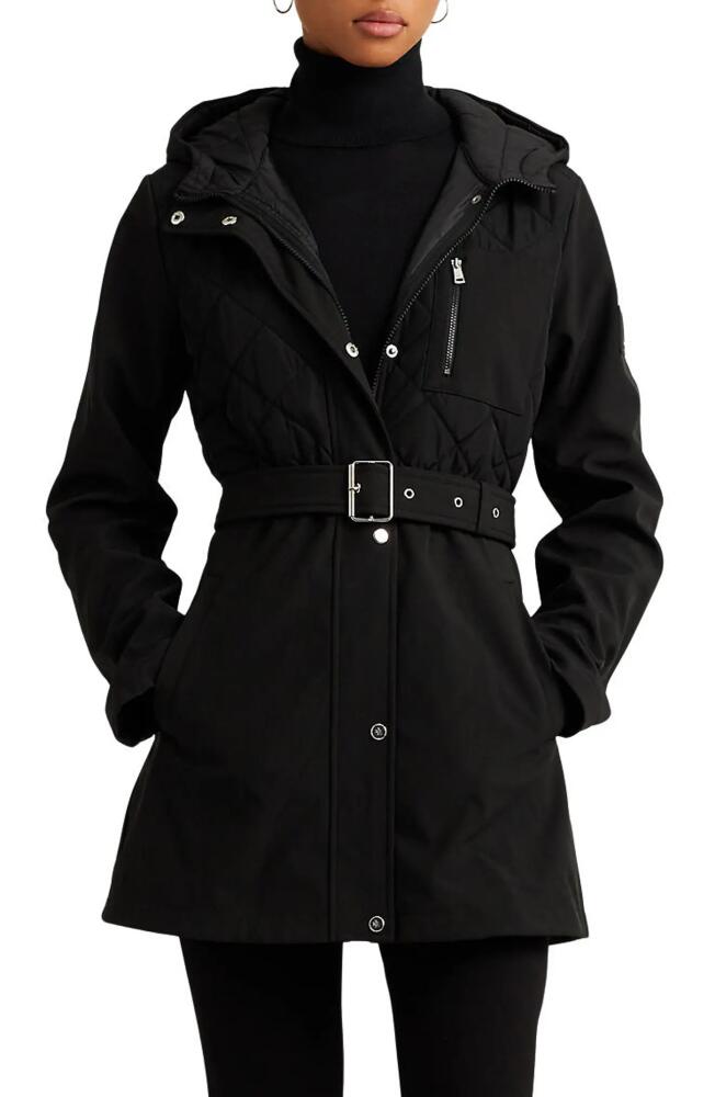 Lauren Ralph Lauren Quilted Detail Hooded Jacket in Black Cover