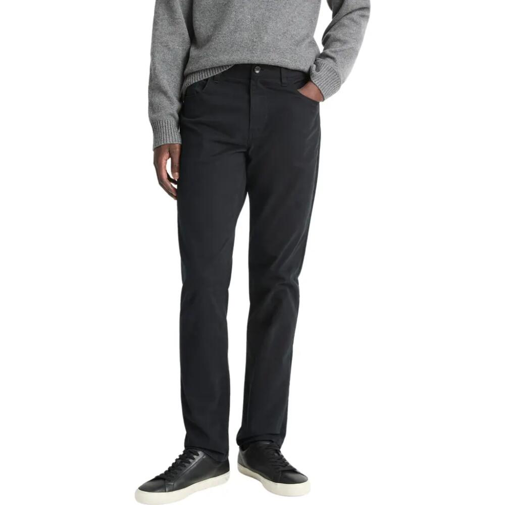 Vince Dylan Slim Fit Peached Stretch Cotton Pants in Black Cover