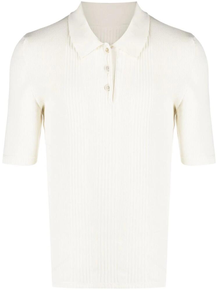 Maison Margiela four-stitch knitted polo shirt - Neutrals Cover