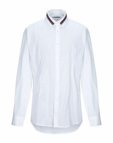 Grey Daniele Alessandrini Man Shirt White Cotton, Elastane Cover