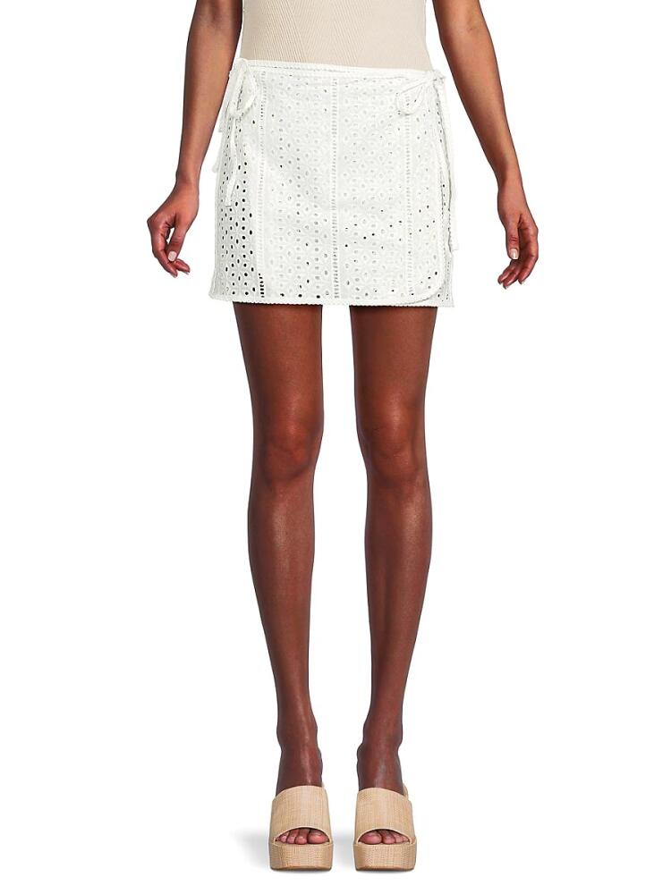 Agua Bendita Women's Danina Eyelet Mini Skirt Cover