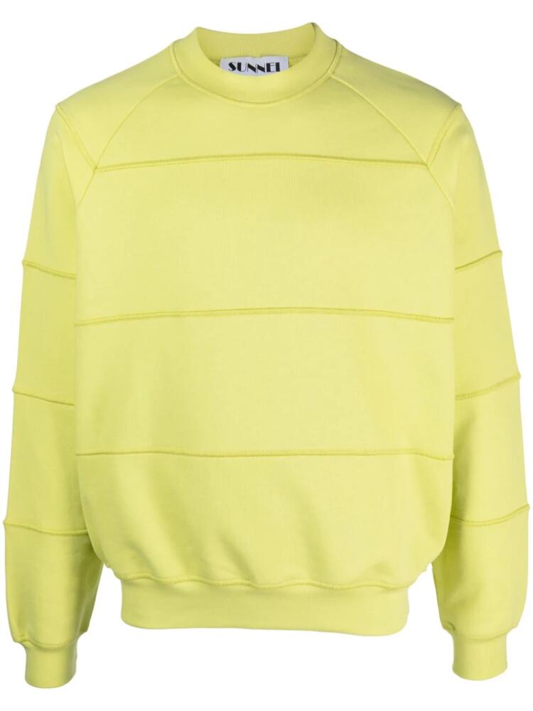 Sunnei panelled organic cotton sweatshirt - Green Cover