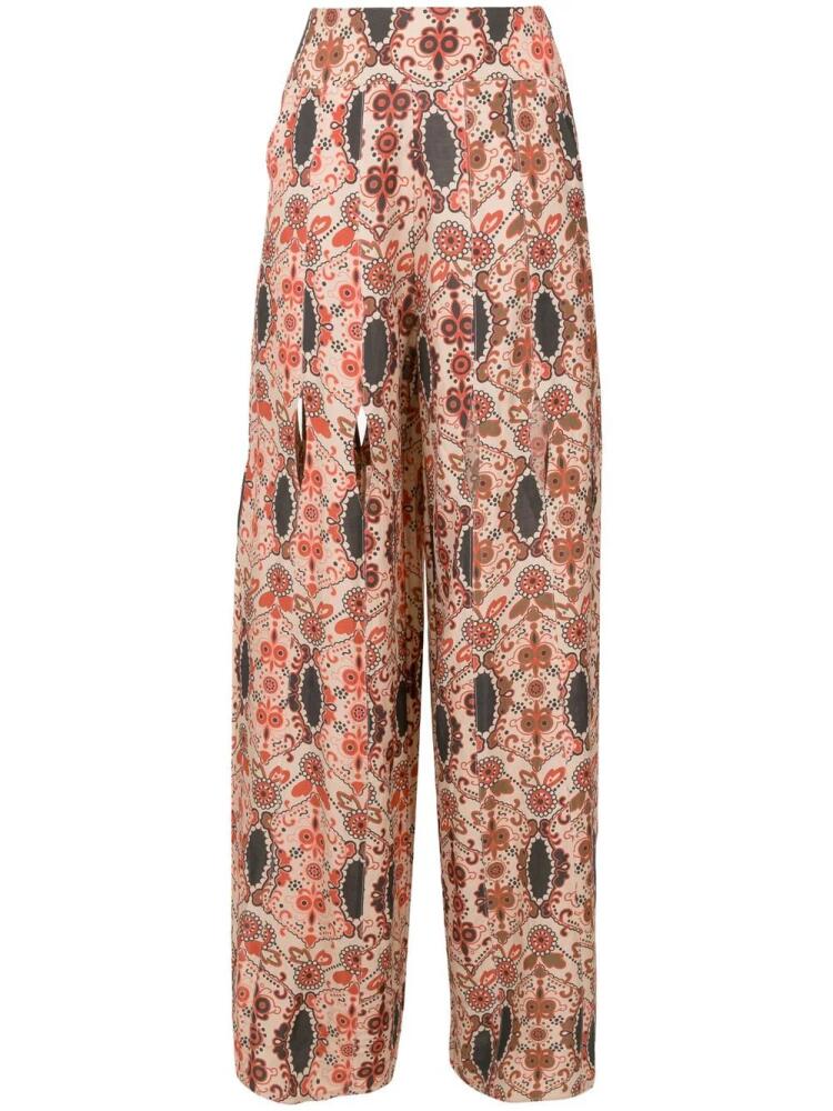 Amir Slama floral-print flared trousers - Multicolour Cover