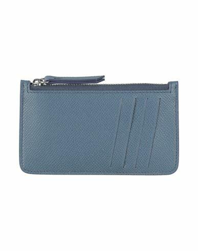 Maison Margiela Man Coin purse Slate blue Bovine leather, Brass, Zinc Cover