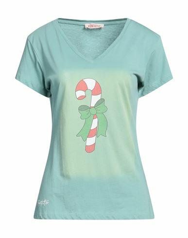 Kontatto Woman T-shirt Sage green Cotton Cover