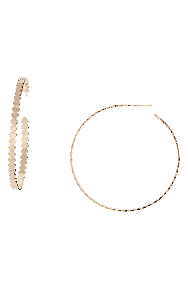 Jennifer Zeuner Drea Hoop Earrings in 14K Yellow Gold Plated Silver Cover