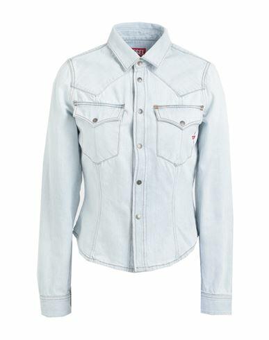 Diesel De-rin Western Shirt Woman Denim shirt Blue Cotton Cover