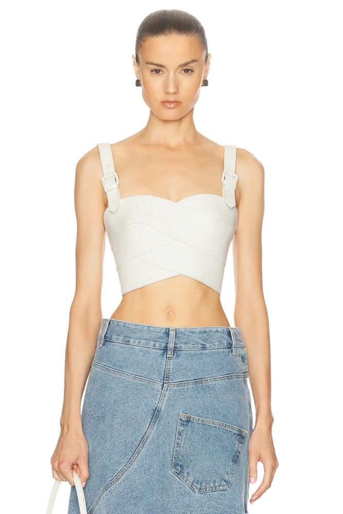 Monse Leather Belt Bustier Top in Ivory Cover