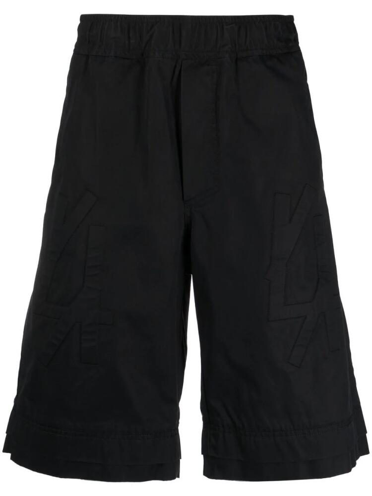 44 LABEL GROUP embossed-logo knee-length shorts - Black Cover