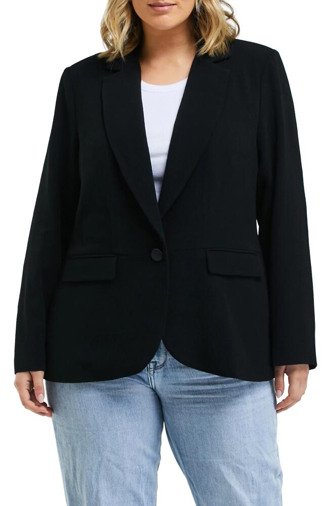 Estelle Megan One-Button Crepe Blazer in Black Cover