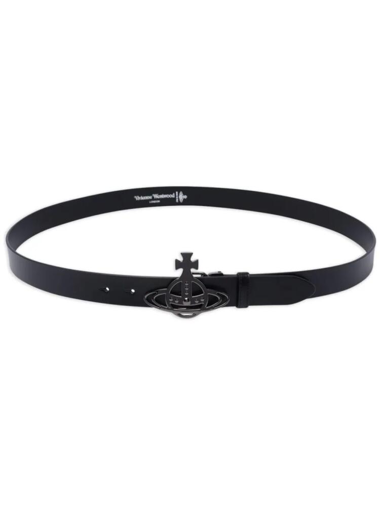 Vivienne Westwood small Line Orb-buckle belt - Black Cover