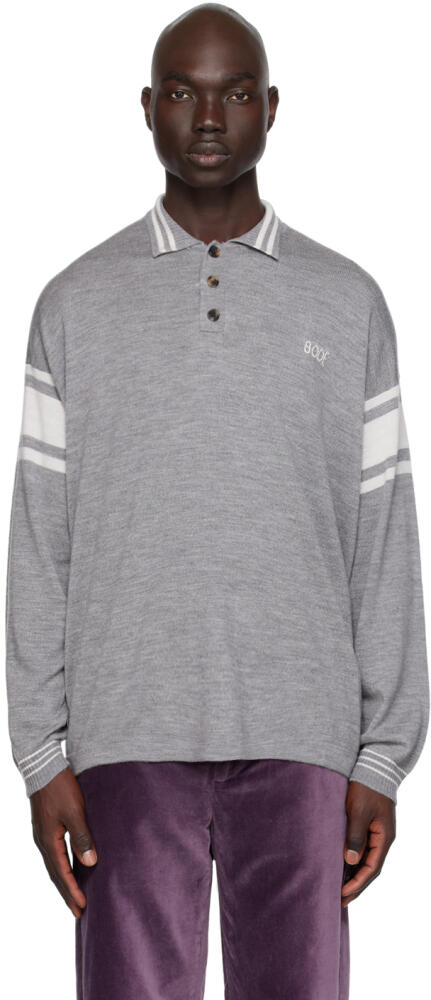 Bode Gray Stripe Polo Cover