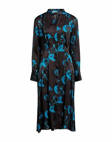 Liviana Conti Woman Midi dress Dark brown Viscose Cover