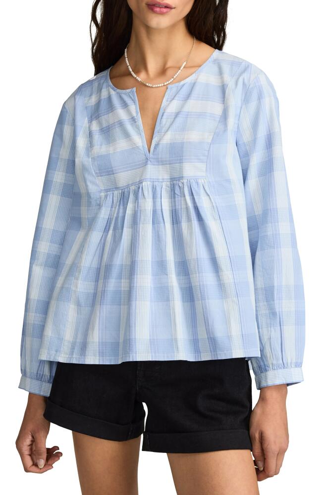 Lucky Brand Prep Peasant Blouse in Sky Blue Plaid Cover