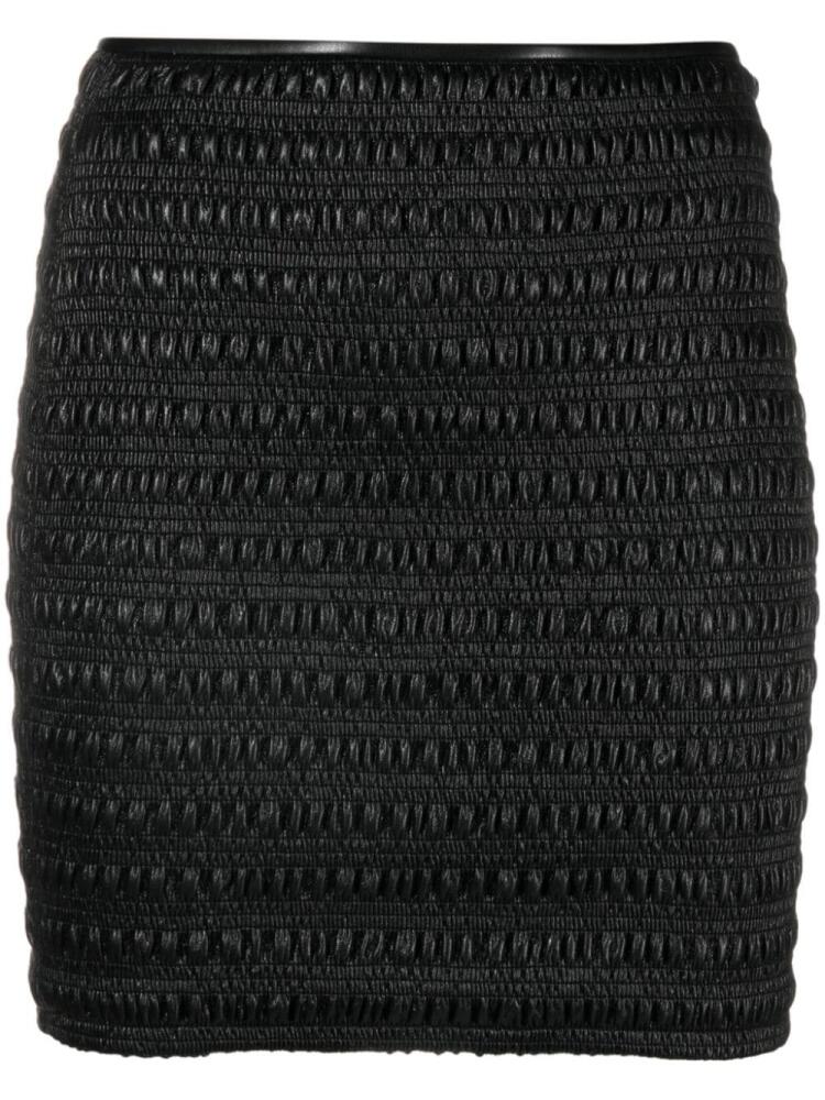 Nanushka Ceara smocked mini skirt - Black Cover