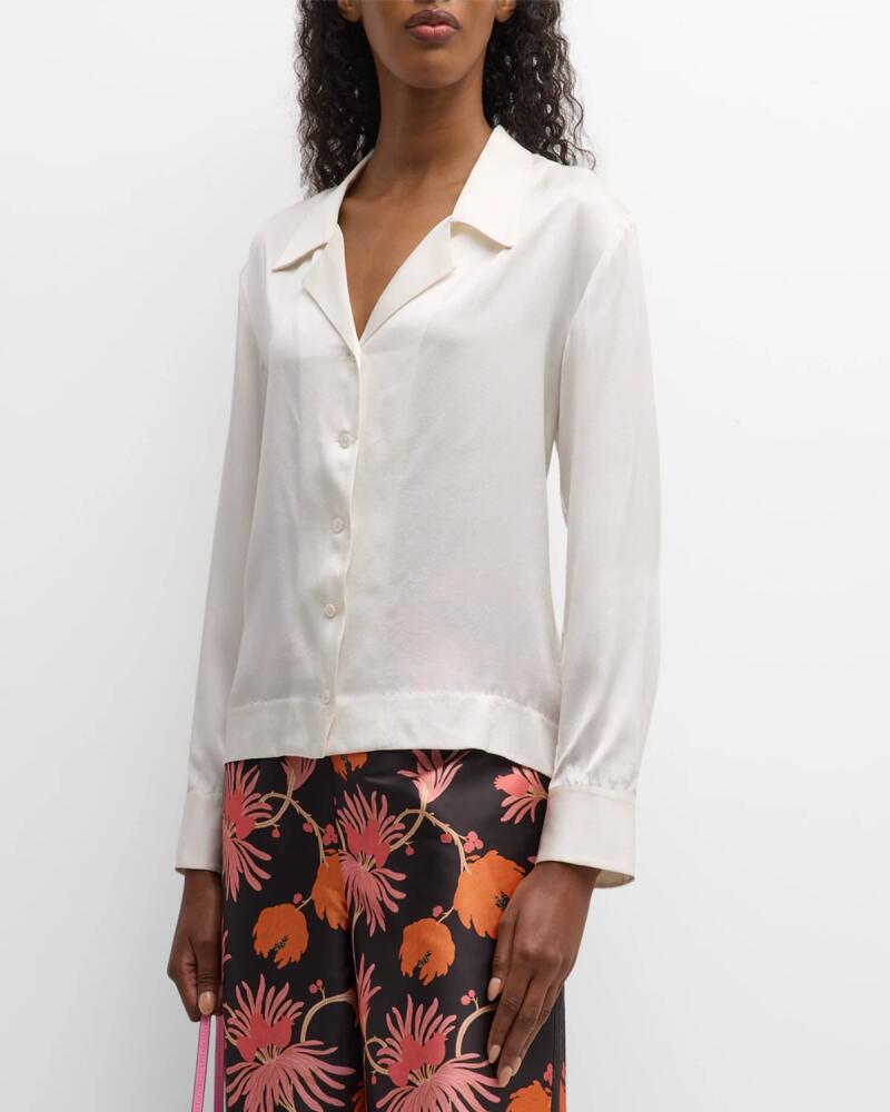 Frances Valentine Katherine Button-Down Silk Shirt Cover