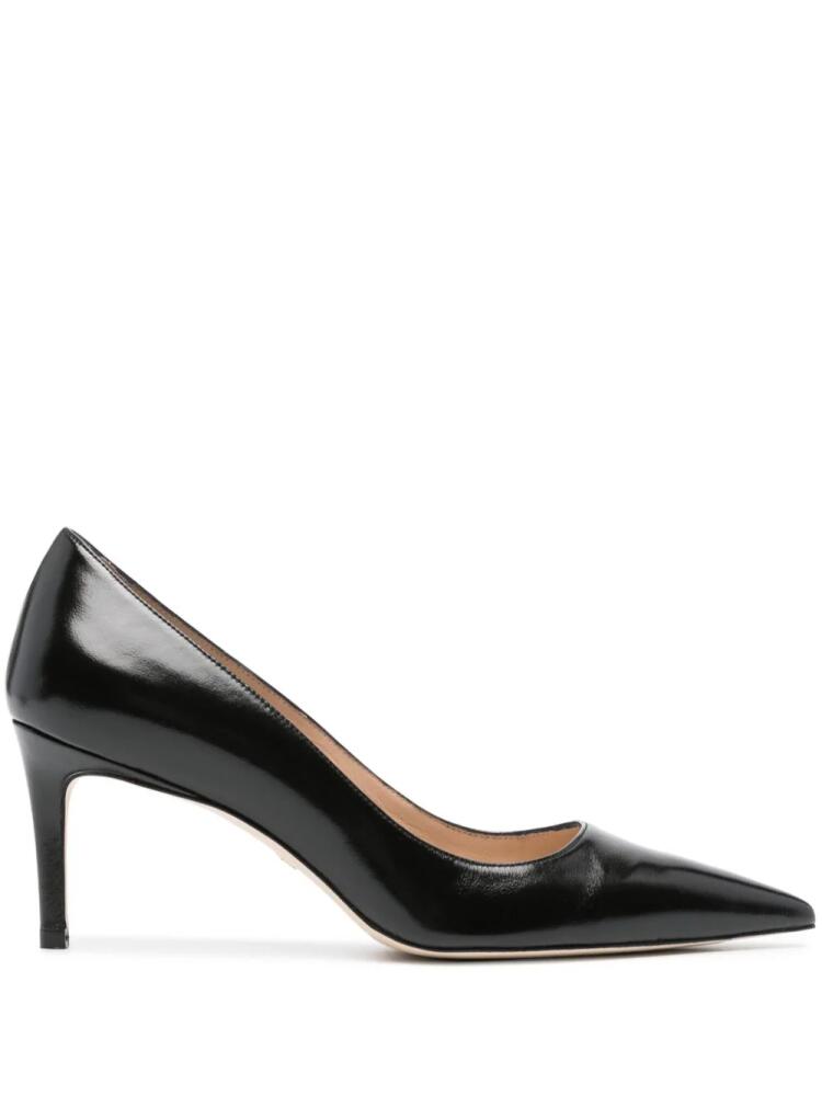 Stuart Weitzman 70mm pointed-toe leather pumps - Black Cover