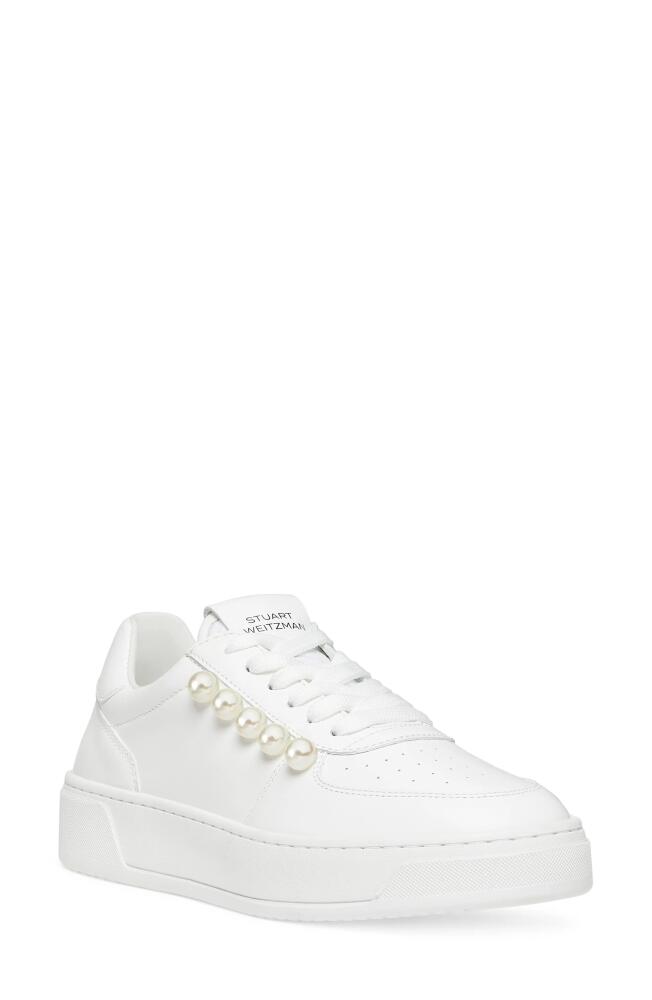 Stuart Weitzman Courtside Pearl Sneaker in White Cover