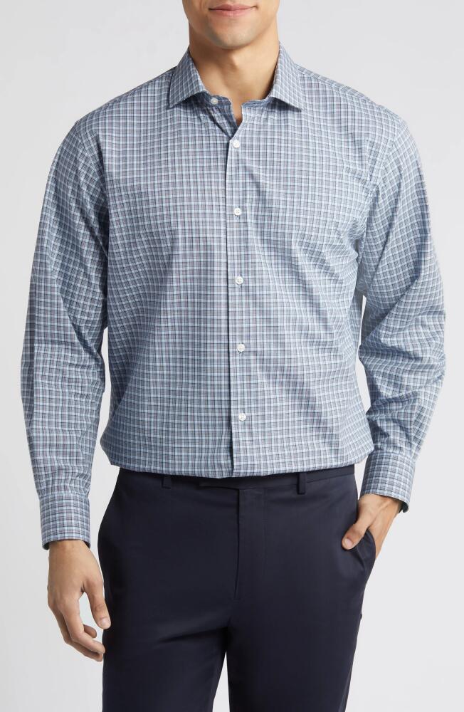 Nordstrom Felix Traitional Fit Tech Smart Plaid Stretch Dress Shirt in Blue - Navy Felix Plaid Cover