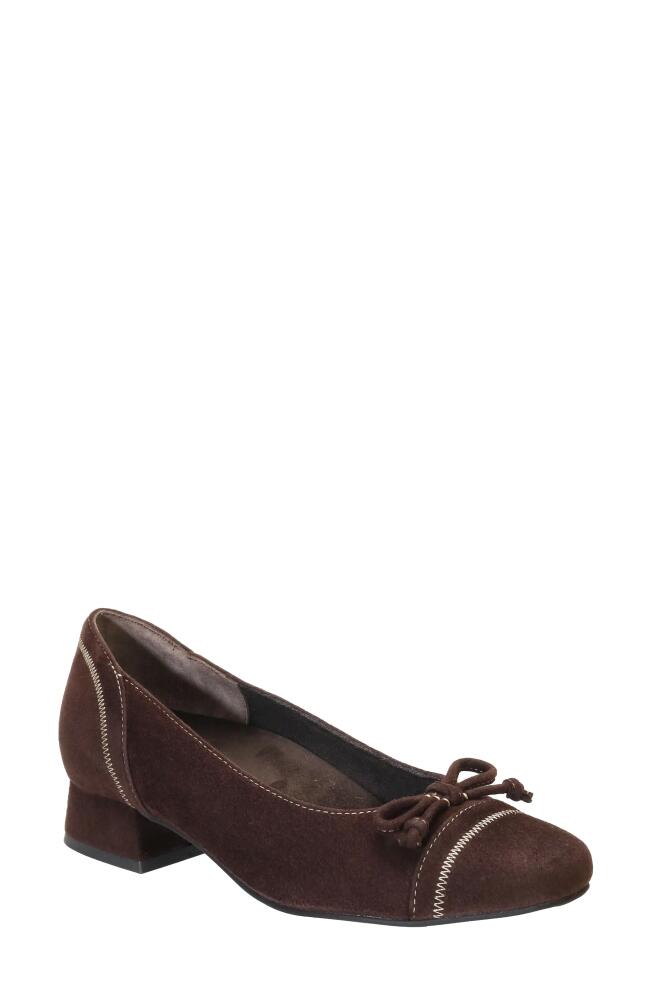 David Tate Heritage Cap Toe Pump in Brown Suede Cover