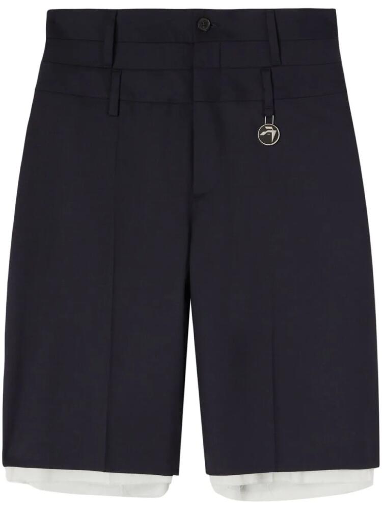 AMBUSH double-belt raw-cut tailored shorts - Blue Cover