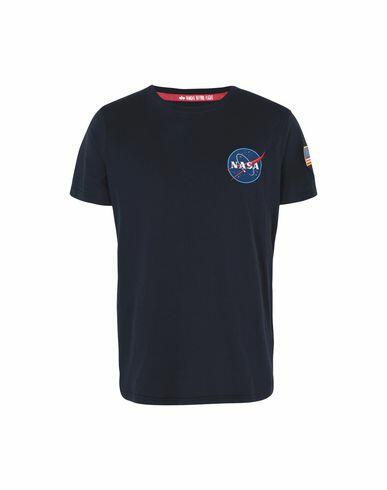 Alpha Industries Man T-shirt Midnight blue Cotton Cover