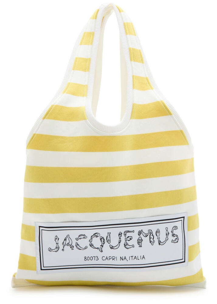 Jacquemus Le Sac Marcel Striped Knitted Tote - Yellow Cover