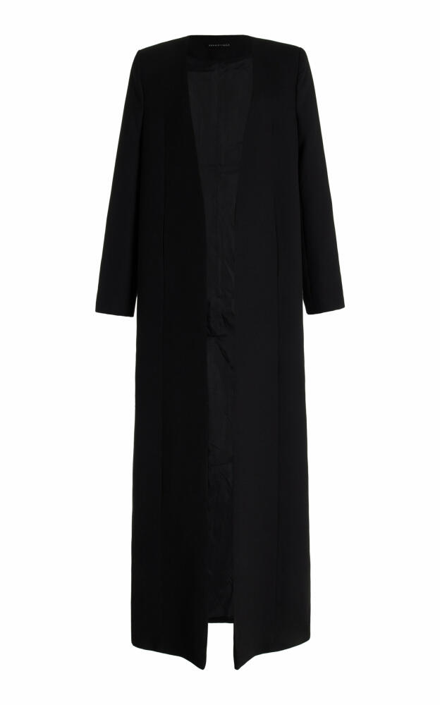 Sophie et Voila - Tailored Wool Crepe Coat - Black Cover