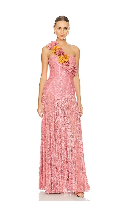 PatBO Hand Embroidered Gown in Rose Cover