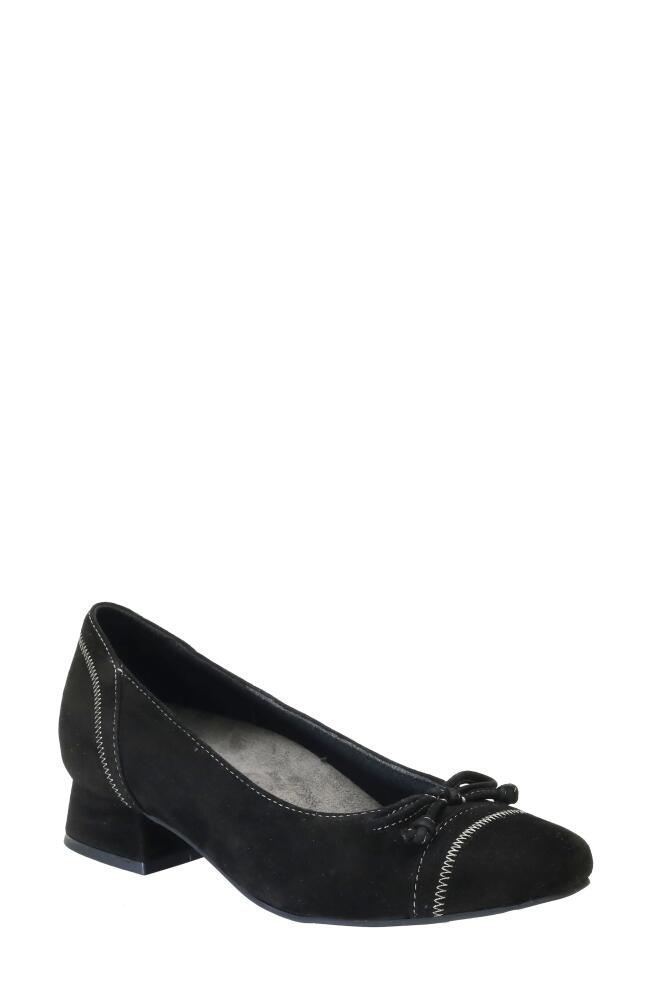 David Tate Heritage Cap Toe Pump in Black Suede Cover