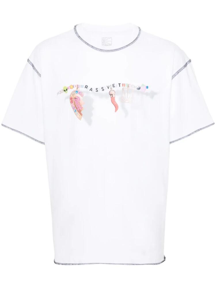 RASSVET logo-print cotton T-shirt - White Cover