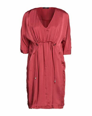 Seventy Sergio Tegon Woman Mini dress Brick red Viscose, Cupro Cover