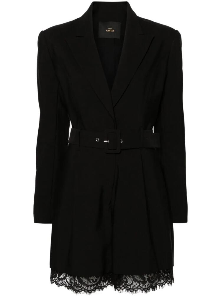 TWINSET lace-trim blazer playsuit - Black Cover