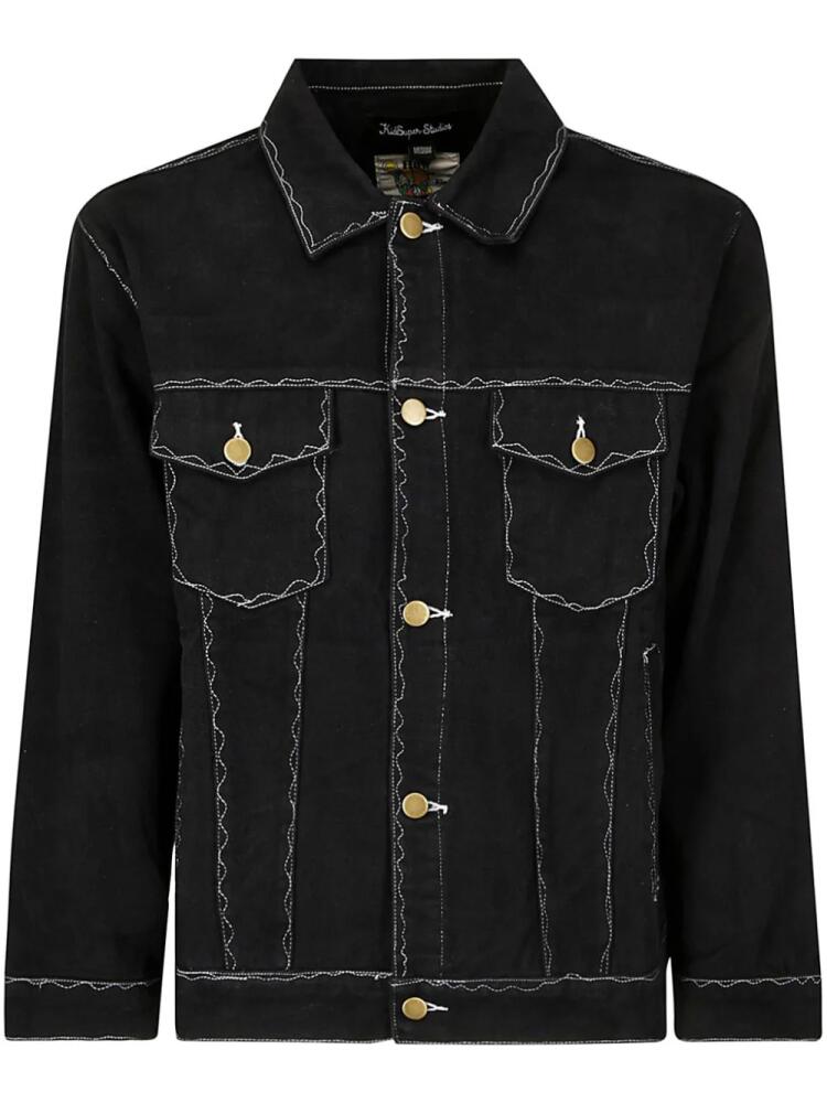 KidSuper stiched-work denim jacket - Black Cover